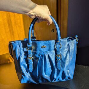 Juicy Couture Blue Tote Bag with Hot Pink Interior • Crown Logo • Multi-Pocket